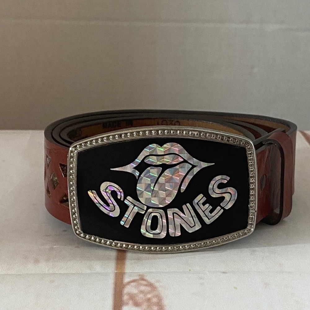 Rolling Stones Belt Brown Leather Oil Tanned Top Grain Cowhide USA Made Sz 34 36